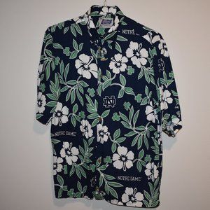 Men's Notre Dame Button Down Hawaiian Shirt